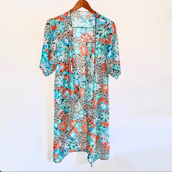 LuLaRoe Shirley Floral Kimono Duster Dress - Picture 10 of 11